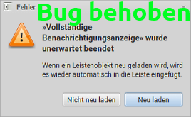 Trisquel Bug Meldung